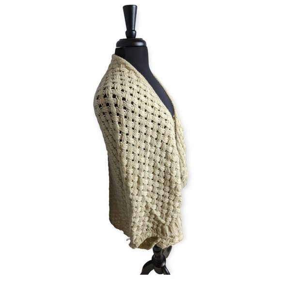 Life Is Beautiful Light Tan Knit Cardigan One Size Fits All - Picture 6 of 12